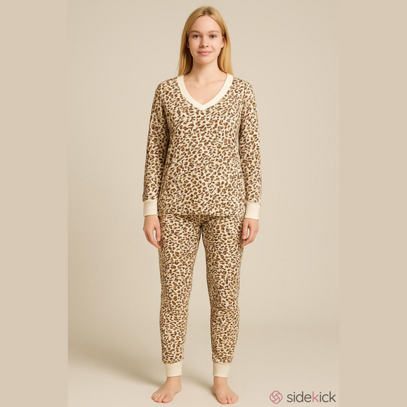 Cuddl Duds Other - Cuddl Duds Leopard Print Pajama Set